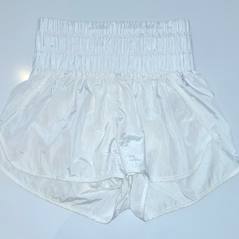 Free People movement white high waisted shorts